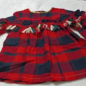Mud Pie Red and Green Plaid Kids Dress